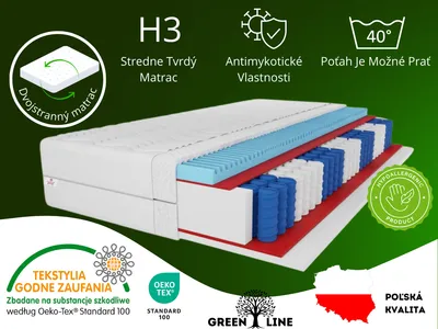 Produktbild von 7 ZÓN Taštičkový matrac Premium 200X200 cm, tvrdosť matraca H3, výška cca 20 cm, farba: biela, vrátane poťahu