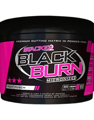 Produktbild von Stacker2 Black Burn Micronized (300g) Fruit Punch - Diät & Gewichtsmanagement - Fatburner