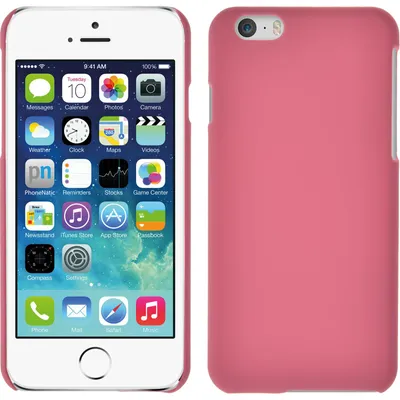 Produktbild von PhoneNatic Case kompatibel mit Apple iPhone 6s / 6 - Hülle rosa gummiert Hard-case + 2 Schutzfolien