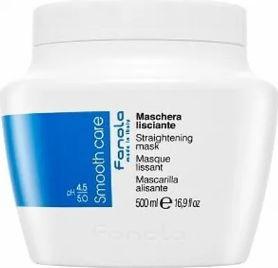 Produktbild von Fanola Smooth Care Haarmaske 500 ml, Glättend & Bändigend gegen gekräuseltes Haar, mit Kakaobutter & Baumwollsamenöl, für trockenes, geschädigtes & widerspenstiges Haar, verkürzte Föhnzeit