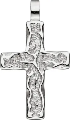 Produktbild von JOBO Anhänger Kreuz 925 Sterling Silber gehämmert Kreuzanhänger Silberkreuz