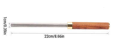 Produktbild von Gitarren-Bundfeile mit Holzgriff, 3-Schlitz-Design, Stahlkörper – zur Reparatur und Pflege von Gitarren- und Bassbünden – Werkzeug für Gitarrenbauer