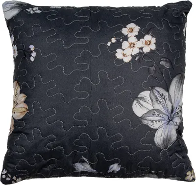 Produktbild von Clayre & Eef Kissenbezug 40x40 cm Grau Beige Polyester Blumen
