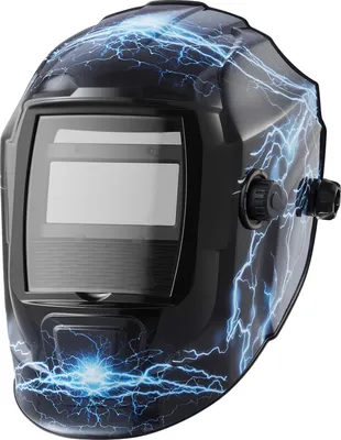 Produktbild von Automatik-Schweißhelm - True-Color Schweißmaske - Sichtfeld 93 x 43 mm - 2 Lichtbogensensoren - DIN 4/9-13 - Solarbetrieben - WIG/MIG/MMA & Schleifen - Blau