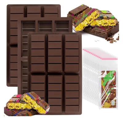 Produktbild von VICDUEKG, Set von 3, Nicht-Schokoladenformen, für Schokolade, Pudding, Süßigkeiten, tiefe Formen, Proteinpfanne