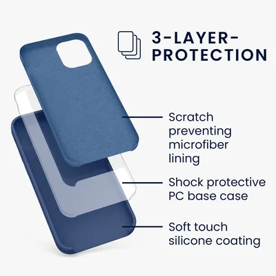 Produktbild von kwmobile Handyhülle für iPhone 12 mini Hülle, für iPhone 12 mini Case - Hülle Silikon - kabelloses Laden - Dunkelblau