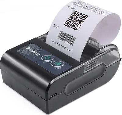 Obrázok produktu pre Aibecy 58mm Mini prenosná termálna tlačiareň Bezdrôtová tlačiareň USB BT pripojenie Podpora ESC / POS príkazov Kompatibilné s Windows Android iOS pre Supermarket Store Restaurant
