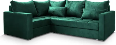 Produktbild von Masseno Ecksofa LIRENO L-S mit Schlaffunktion L-Form, Sofa mit Bettkasten, Wohnzimmersofa, Couch, Soffa, Bettsofa, Couchgarnitur- Grün, KRONOS 19