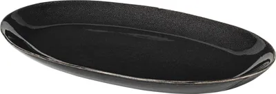 Produktbild von Broste Copenhagen Servierplatte oval Nordic Coal 17 x 30 cm Keramik charcoal