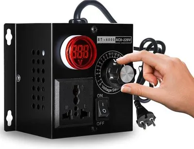 Obrázek produktu pro Kompaktní regulátor 230 V, 4000 W – variabilní napětí, tichý, přenosný, regulace teploty, regulace osvětlení, stmívač s nastavitelným napětím