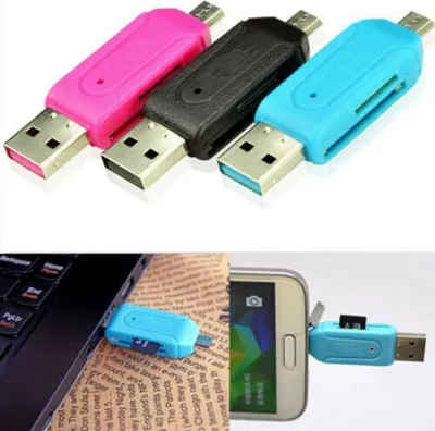 Produktbild von 2in1 Micro USB 2.0 + OTG Kartenleser Adapter SD Card Reader für Handy Tablet PC