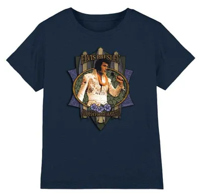 Image de T-shirt Elvis Presley - « Aloha From Hawaii » pour enfants TV33358 (116) (bleu marine)