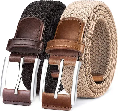 Obrázok produktu pre Elastický pletený opasok sada 2 35mm 110cm pánsky dámsky opasok z elastickej tkaniny