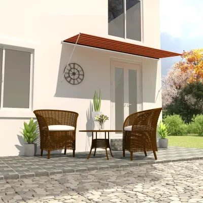 Zdjęcie produktu dla The Living Store Wysuwana markiza 350×150 cm pomarańczowo-brązowa