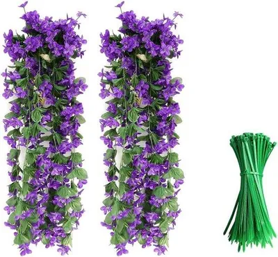 Produktbild von Famanu Kunstblumen Set von 2 - Hängende Blumen in Lila