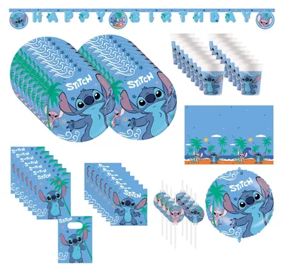 Produktbild von 71-tlg. Stitch & Angel Party Set für Kindergeburtstag