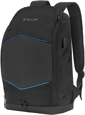 Productafbeelding van Tellur 15.6-inch notebook rugzak met verlichte strip, USB-poort, zwart