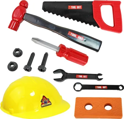 Produktbild von Bauarbeiter Helm Kostüm Set für Kinder - 11-teilig