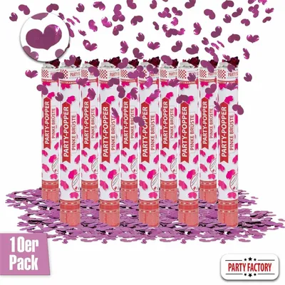 Produktbild von Party Popper 40cm Pinke Brüste 10er Set JGA Konfetti Frauenabend Party Dekoration