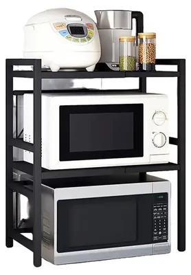 Image de Étagère de stockage, réglable en hauteur, structure en acier durable, couleur noire