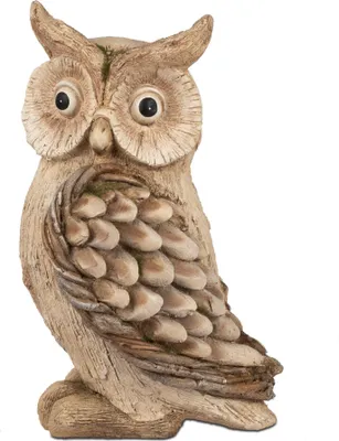 Produktbild von Dekofigur Eule HOLZOPTIK H. 40cm braun aus Kunststein Formano Garten WA