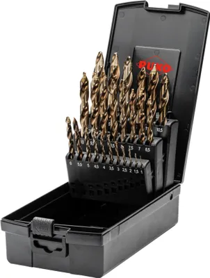 Produktbild von RUKO ULTIMATECUT Spiralbohrer-Satz DIN 338 Typ FLOWSTEP® HSS-Co 5 - 25-tlg.