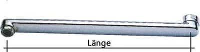 Obrázok produktu pre S výtoková rúra Výtoková rúra pre nástenné batérie chróm - 3/4" prípojka 200 mm P