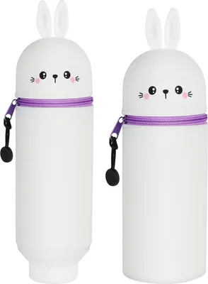 Produktbild von 2 in 1 Weiches Silikon-Federmäppchen, Tischstifthalter, Stifthalter für den Tisch, Cartoon Federmäppchen, Stand Up Federmäppchen für Schülerin Teenager, Niedlicher Federtasche