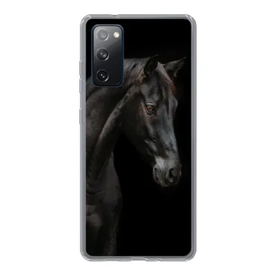 Produktbild von MuchoWow® Handyhülle Schutzhülle Hülle für Samsung Galaxy S20 FE Pferd - Tiere - Schwarz - Porträt Silikon Softcase Handy Hülle - Abdeckung