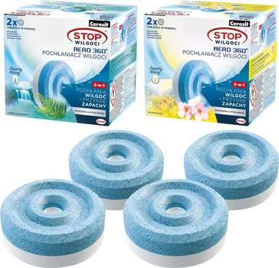 Image de Ceresit Aero 2x comprimés parfumés à la cascade et 2x comprimés parfumés à la fleur