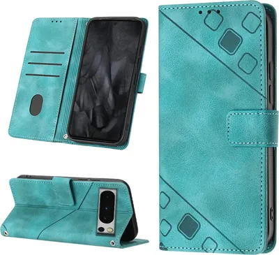 Produktbild von Hülle für Google Pixel 8 Pro Prägung Flip Leder Brieftasche Schutzhülle mit Ständer Grün