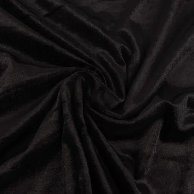 Produktbild von Bekleidungsstoff Meterware Samtstoff Stretchsamt einfarbig schwarz