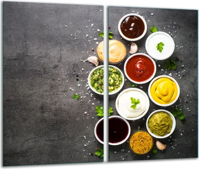 Produktbild von Herdabdeckplatten 2 teilig 30x52 Glaskeramikfeld Abdeckung Glas Essen