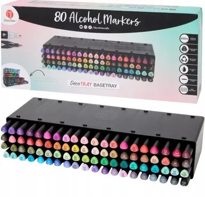 Produktbild von Deco Time Alkoholmarker 80 Farben Zweistift mit Etui