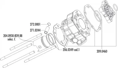 Image de Kit de joints de cylindre Polini 50ccm pour Derbi D50B0
