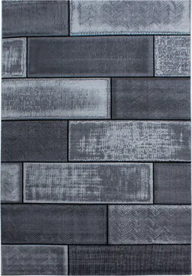 Produktbild von Villa Möbel Pluiva moderner Wohnzimmer-Teppich, Designteppich, Steindesign, Farbe:Schwarz, Grösse:240x340 cm