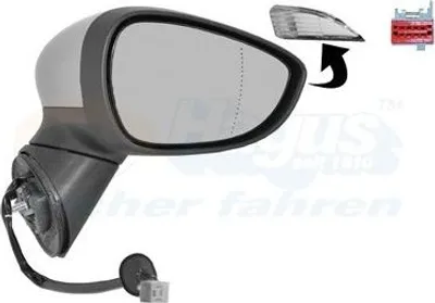 Produktbild von VAN WEZEL 1801818 Außenspiegel Seitenspiegel Rechts für FORD B-MAX (JK) Asphärisch Beheizt Grundiert