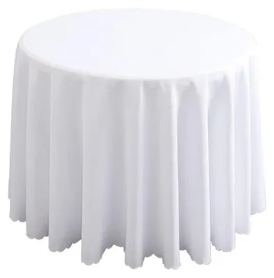 Produktbild von Tischdecke Rund Polyester Weiß Durchmesser 160 cm