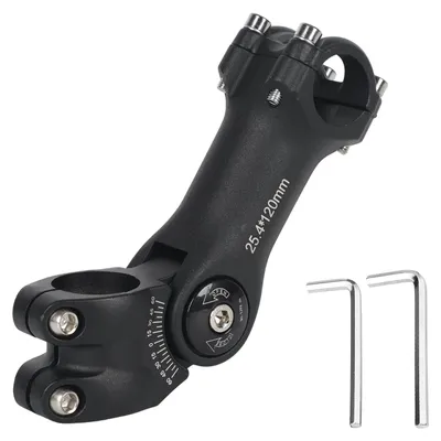 Productafbeelding van Verstelbaar stuurpen voor fiets, ±60°, 31,8 mm/25,4 mm, aluminium, 85-124 mm, geschikt voor mountainbikes