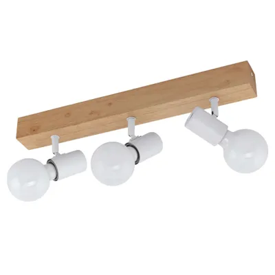 Immagine prodotto di EGLO Faretto LED Townshend 3 con 3 lampade in legno beige e bianco