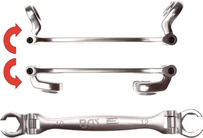 Produktbild von BGS 30413 Bremsleitungsschlüssel mit Gelenken, 10 & 12 mm