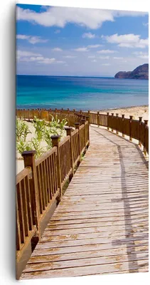 Produktbild von Bild auf Leinwand - Leinwandbild - Ozean Strand Sand Ufer - 65x120cm - Wand Bild - Wanddeko - Leinwanddruck - Bilder - Kunstdruck - Wanddekoration - Leinwand bilder - Wandkunst - PA65x120-2544