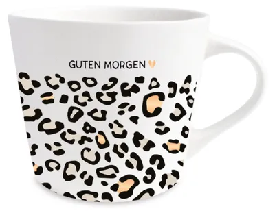 Produktbild von Goldtasse Schreibkram Manufaktur Lieblingstasse Leoprard Guten Morgen