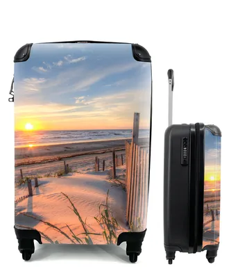 Produktbild von MuchoWow® Koffer Handgepäck Trolley Rollkoffer Kleine Reisekoffer mit 4 Rollen - Strand - Meer - Düne - Sonnenuntergang - Landschaft - Cabin Size < 55x40x23 cm & 55x40x20 cm - Fotokoffer - Kabinenkoffer - Boardgepäck - Reise-Box - Reisekoffer - Reisegepäck - Koffer mit Bild - Trolley für Kinder