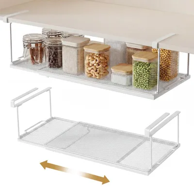 Hängekorb Unterplanke, verstellbar 38-70 cm, Metall, weiß