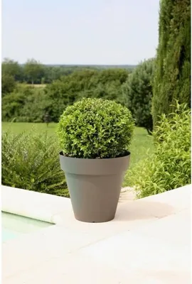 Produktbild von Blumentopf Riviera Soleilla, Rund, Ø 39,2 x 35,8 cm, 25 L, Polypropylen, Grau Pailleté