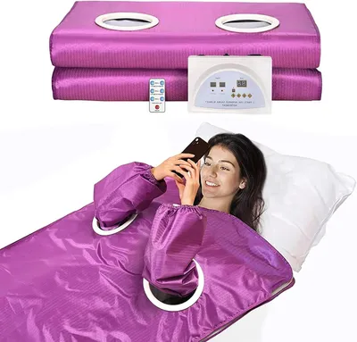 Productafbeelding van Infrarood Sauna Deken - Warmte Deken - Ontspanning Thuis - Inclusief Afstandsbediening - 1x1x1 cm - Purper