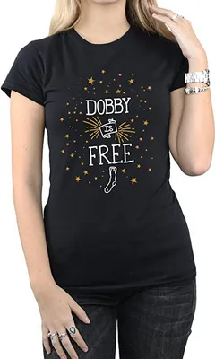 Produktbild von Harry Potter - "Dobby Is Free" T-Shirt für Damen BI1279 (XXL) (Schwarz)