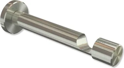 Produktbild von Interdeco Träger, Halterung mit 10,5 cm Abstand, Schraubkappenträger für Gardinenstangen 20 mm Ø, 1-läufig, Edelstahl-Optik, Modell Prestige