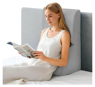 Produktbild von Rückenkissen Lesekissen für Bett und Sofa Ergonomisches Keilkissen in Grau